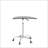 Adjustable Height Tempered Glass Table Desk Table With Lockable Wheels-691271561