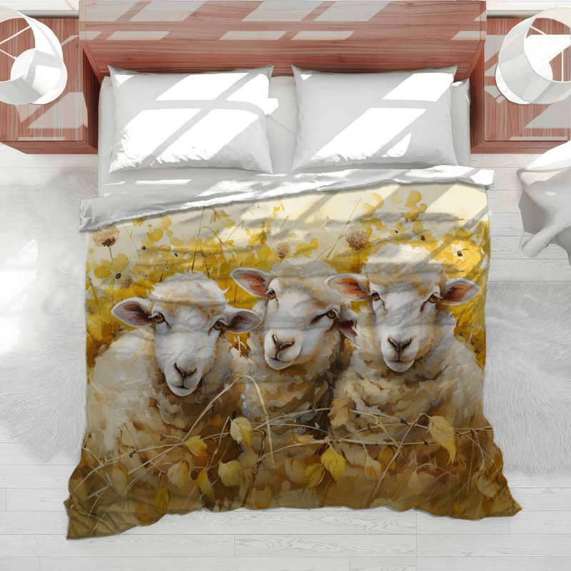 Édredon en mélange de coton Sheep Animal, Édredon grand