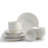 Sango Siterra 16-Piece Rustic White Stoneware Dinnerware Set - Service For 4, Plate & Bowl Set