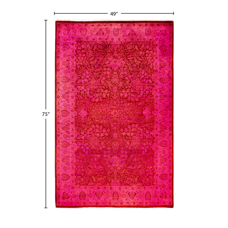 Overdyed One-of-a-Kind 4' 1" X 6' 3" Hand Knotted Area Rug