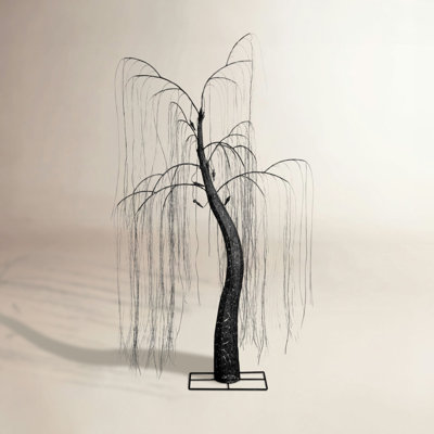 7' Pre-Lit Halloween Black Willow Tree