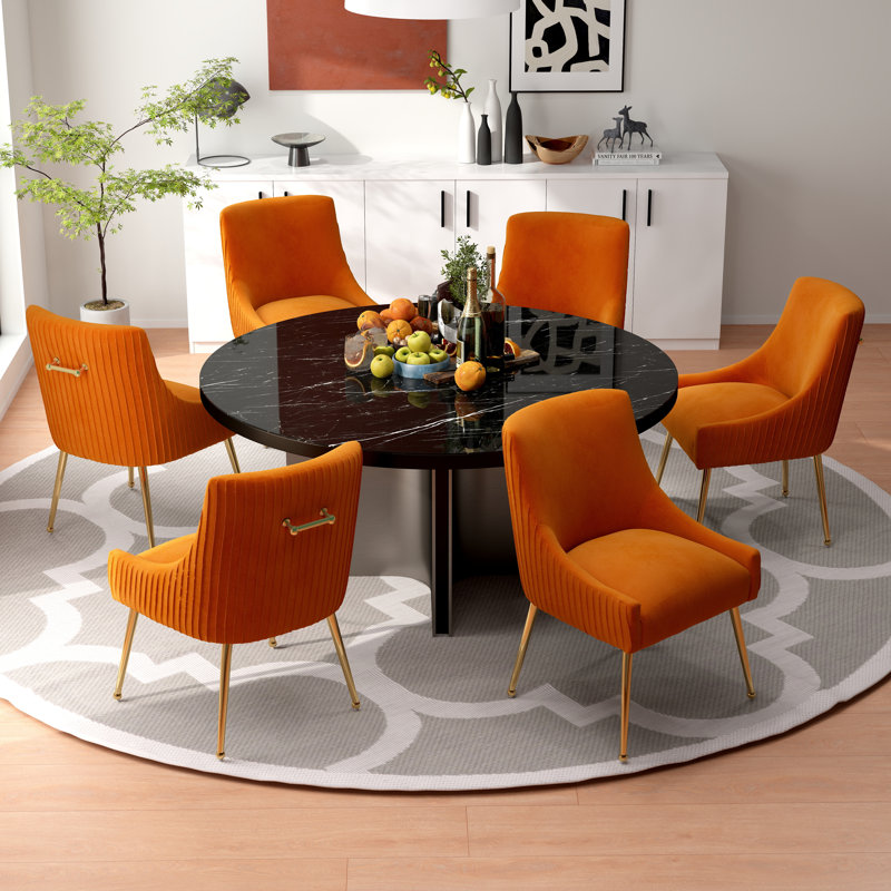 Chaise de salle à manger Baudel, Orange