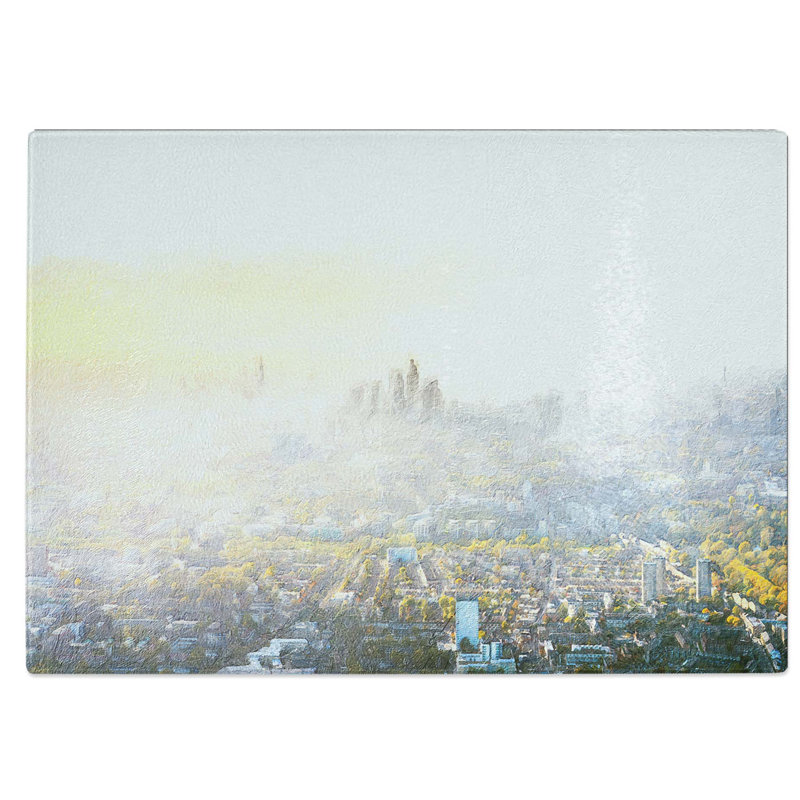 Glass London Skyline in The Summer Chopping Board, 28.5 cm W x 20 cm L