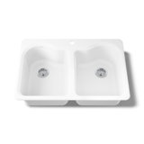 Hartland 33" L x 22" W x 9-5/8" Double Basin Drop-In Kitchen Sink