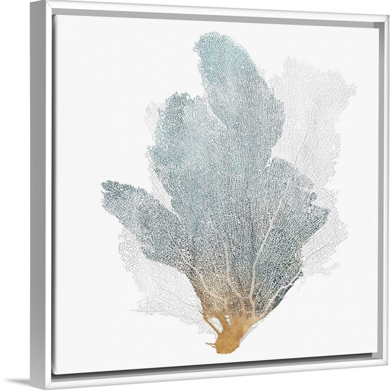 " Delicate Coral II " by Isabelle Z Painting Print, White Floater Framed Canvas, 18" H x 18" W x 1.75" D