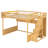Wooden Loft Bed with Staircase, Wardrobe & Storage Shelves, Space-Saving Design with Under-Bed Area-1086342935