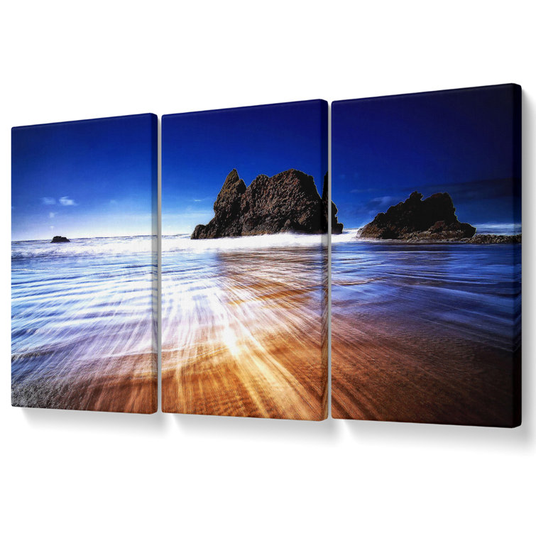Retreating Wave Canvas 3 Panel Set
