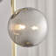 Anjae Triple Light Floor Lamp - Frosted Glass and Polished Metal Chic Living Room Light