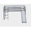 Lit superposé avec glissade, échelle, barrière de sécurité, bois d'hévéa-593947