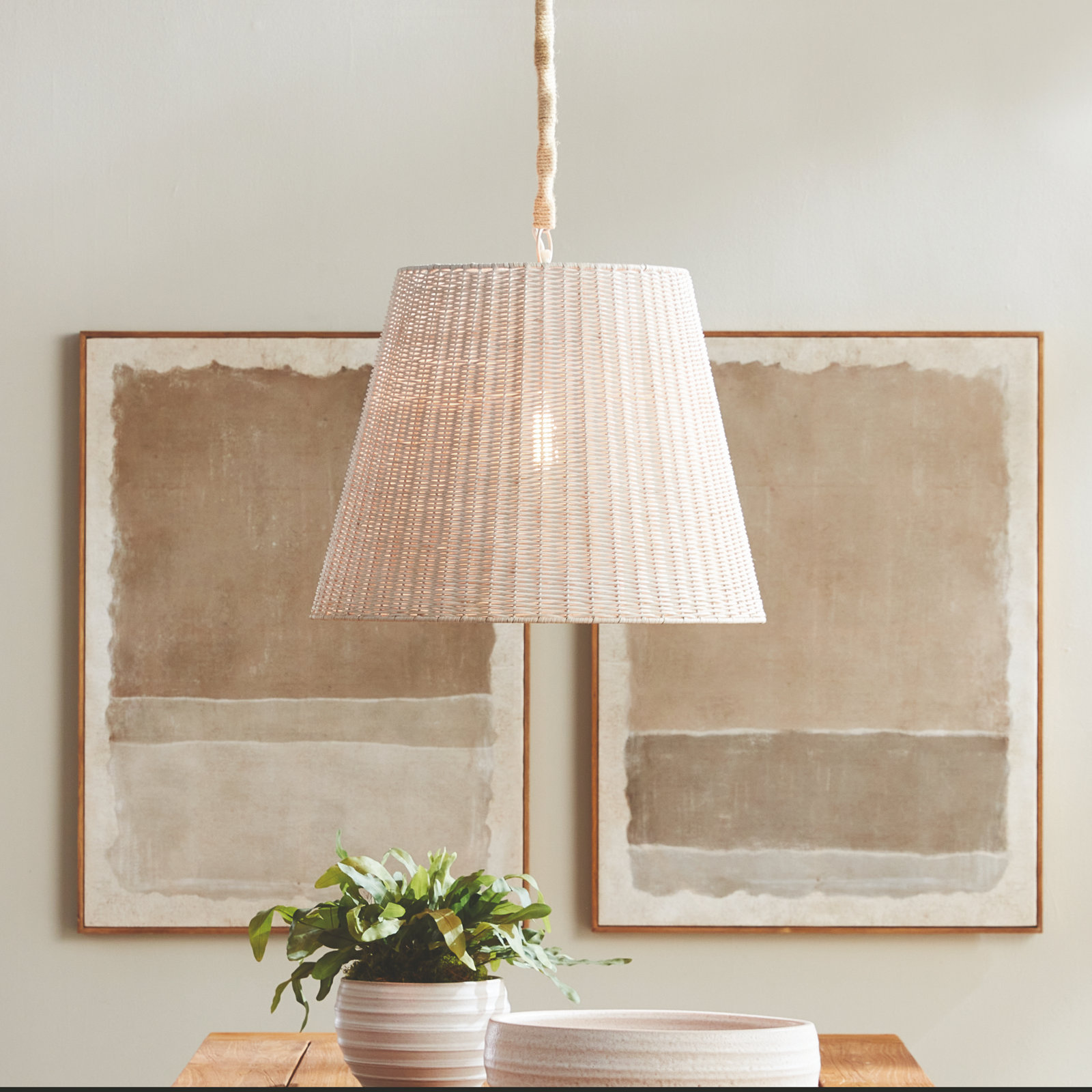 Single Light Pendant, 92"H x 19"W x 22"D