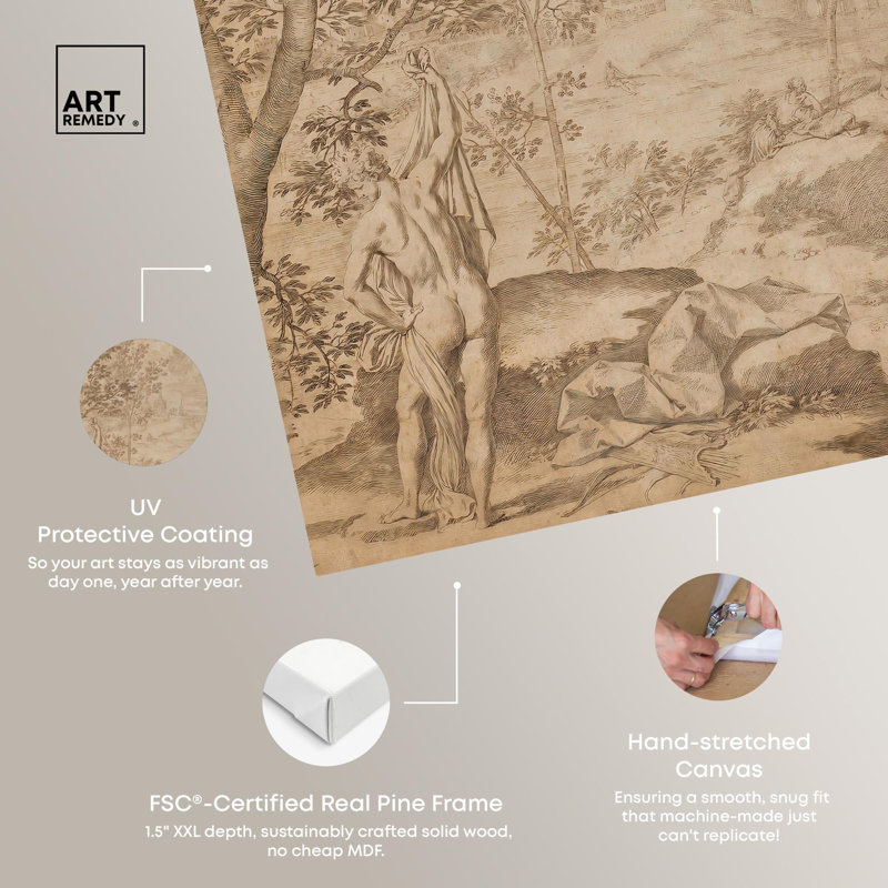 Vintage Sepia Landscape Canvas Art with Gallery Wrap