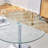 Vesta Modern 40" Round Glass Dining Table, Clear Tempered Glass Tabletop with Chrome Pedestal Base for 4 People-594025438