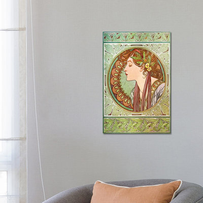 Laurel (1901) by Alphonse Mucha - Wrapped Canvas Painting