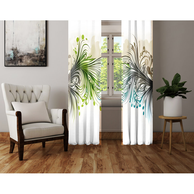 Paire de rideaux semi-transparents en polyester Braydi, L 20 po x L 52 po