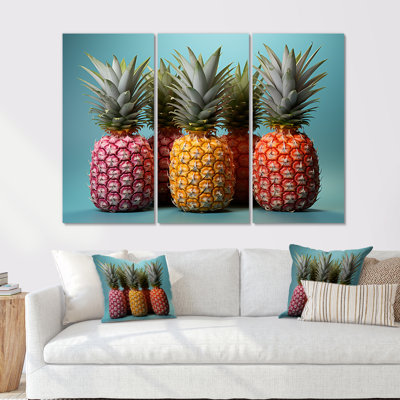 «Sweet Pinapple», ensemble d'art sur toile ananas