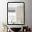 Miroir mural de salle de bain / meuble-lavabo avec cadre en bois-88364437-93236024