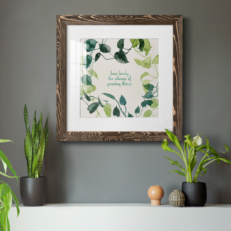 " Magic Grows II ", 35.5" H x 35.5" W x 1.5" D, Walnut Framed Paper, White