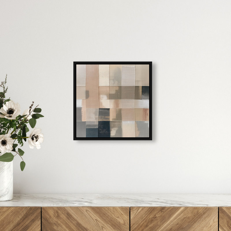 Boxed in Ebony I Canvas Abstract Print by Oliver Gal, Black Frame, 12 x 12, 13"H x 13"W, Black Frame