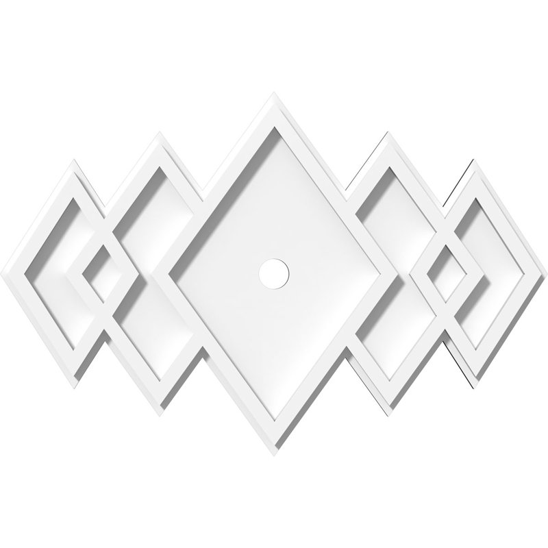 Médaillon de plafond contemporain en PVC de qualité architecturale Zoe, H 12 po x l 18 po x P 1 po