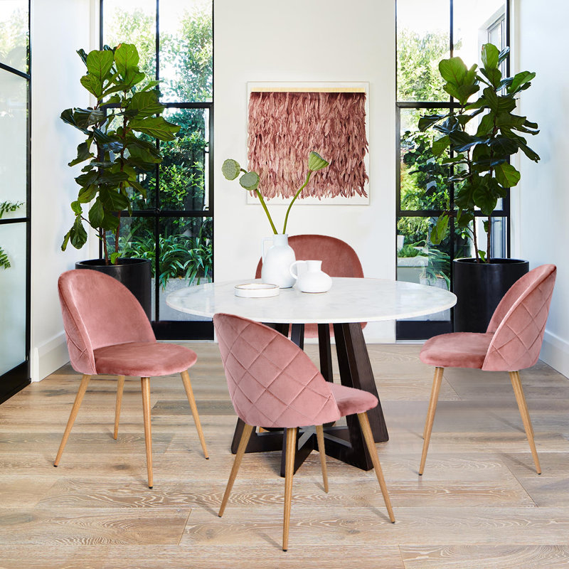Dungorbery Upholstered Dining Chair, Rose