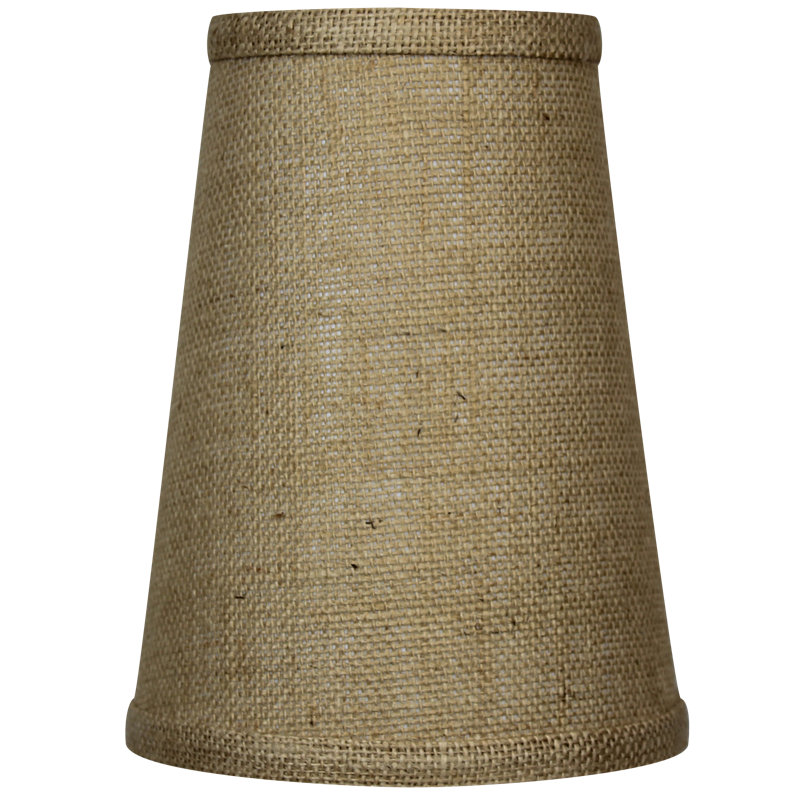 8" H X 6" W Empire Lamp Shade -  (Spider Attachment) In Burlap Natural