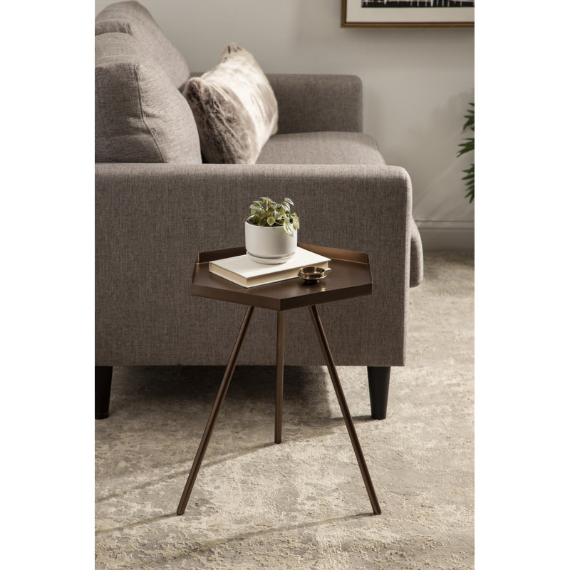 Alfie End Table, Bronze, Bronze