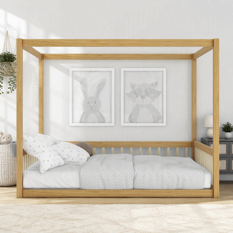 Four Poster Bed, Naturel