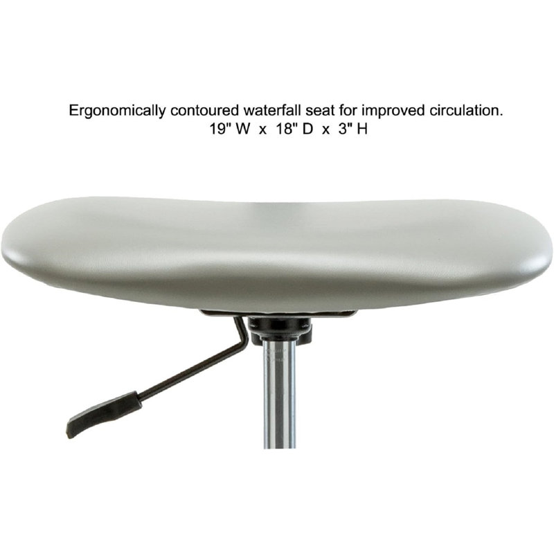 PERCH Lab Chair with Adjustable Backrest, Colonial Blue Vinyl