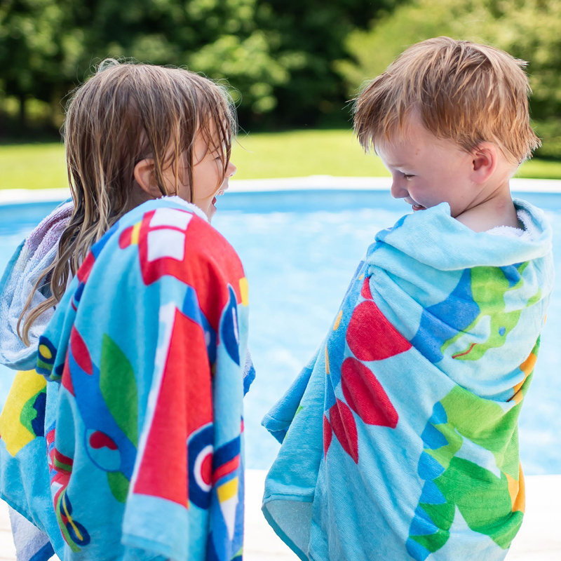 Wildkin Kids Beach Towel – 100% Cotton, Soft & Absorbent, Ideal Pool & Beach Essential - Dinosaur Land, Dinosaur Land