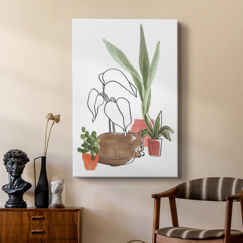 PurrfectPlants III - Gallery Cavas sur mesure, H 48 po x l 32 po