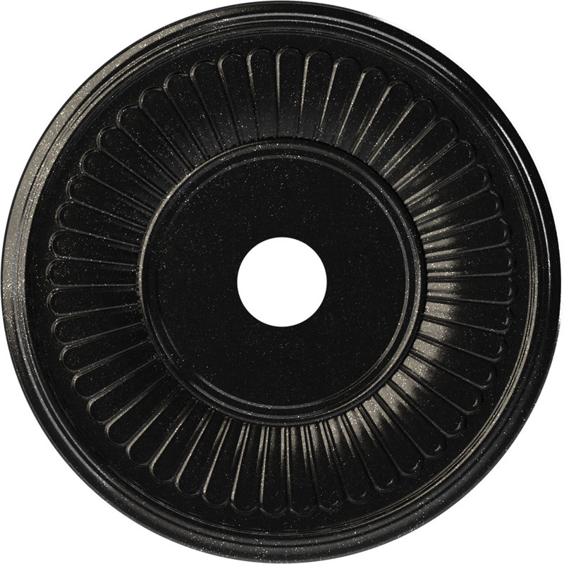 Médaillon de plafond Berkshire en PVC thermoformé, H 22 po x l 22 po x P 1 po, Galaxie métallique texturée