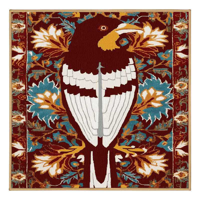  Tapis blanc lavable et ventilé Myna Birds, Carré 4 pi