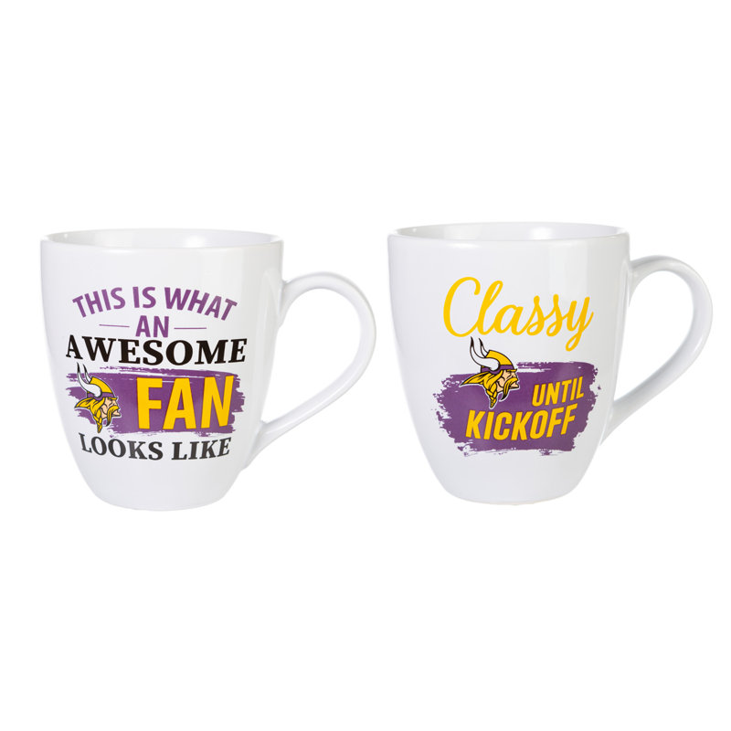 Ensemble de 2 tasses à café NFL, Vikings du Minnesota