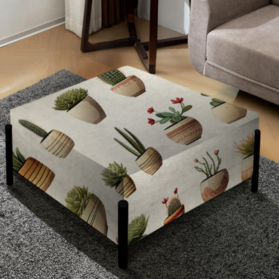 Minimalist Succulents - Grand repose-pieds carré Plants