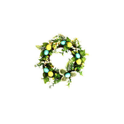  Fausse fleurs artificielles pour la décoration intérieure Oeufs de Pâques décoratifs Couronne de fleurs artificielles pour les célébrations de printemps intérieures et extérieures