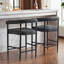 De 2 tabourets de café modernes, tissu bouclé avec structure en métal et tabourets de bar ergonomiques et pratiques, style élégant et confortable-1543550520