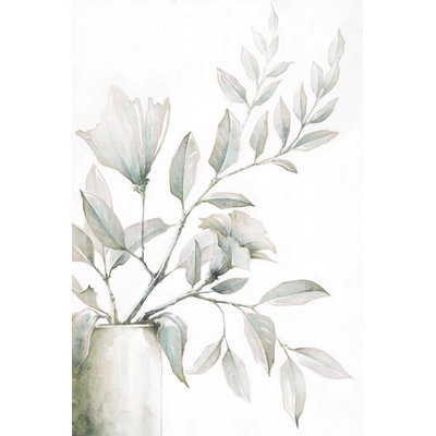 Vase Of Petals And Leaves - Wrapped Canvas Art Prints