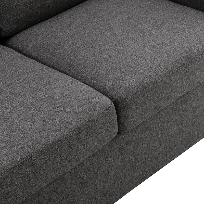 Canapé-lit escamotable, causeuse avec matelas à mémoire de forme simple et deux ports USB, canapé de salon, Grey Linen