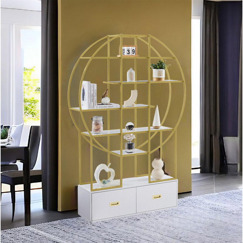 Bibliothèque géométrique en acier H 70,8 "x l 39,3" Mikayala