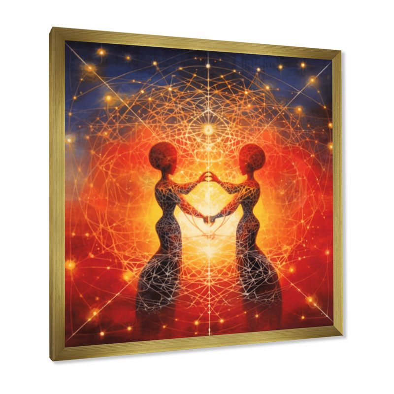 «Twin Flame Universe», impression sur toile, H 36 po x l 36 po x P 1,5 po, Cadre doré à une seule photo