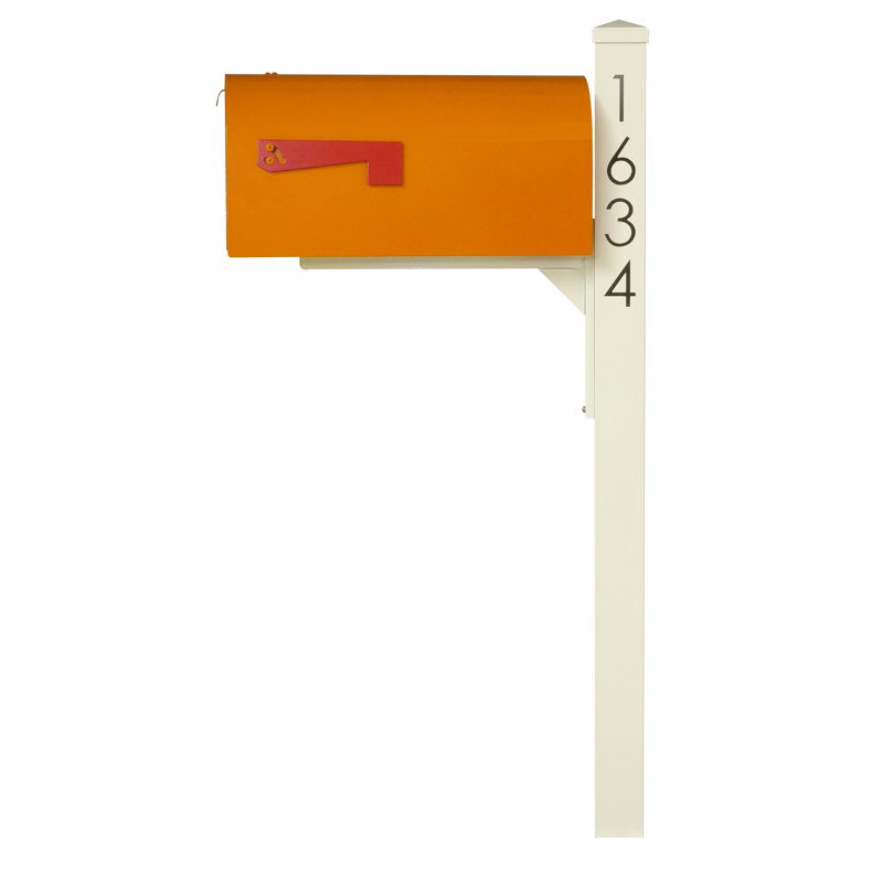 Boîte aux lettres montée sur poteau Rigby, Orangé