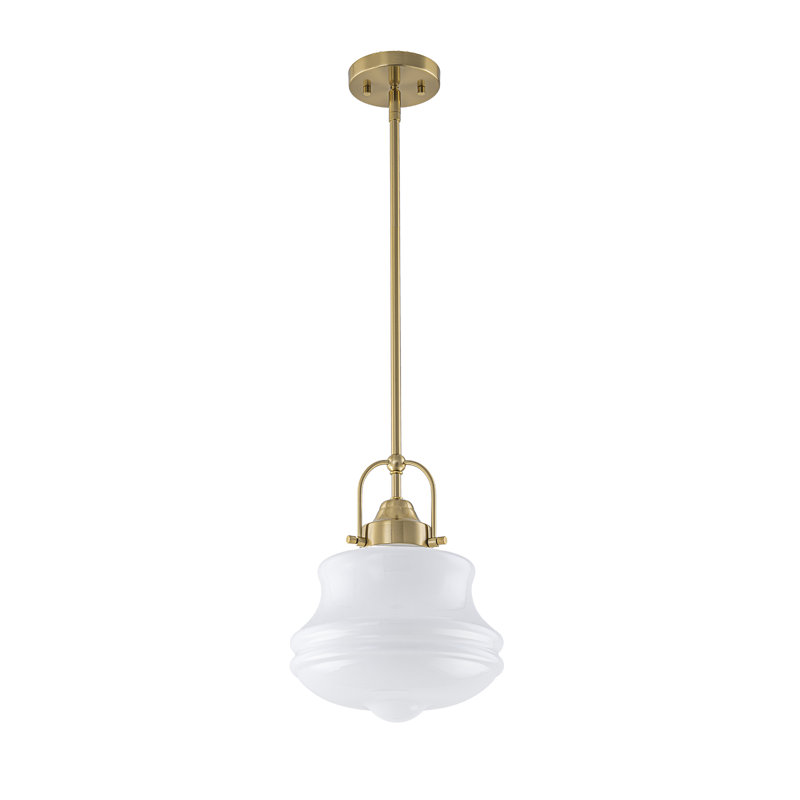 Luminaire suspendu en verre laiteux 1 lumière