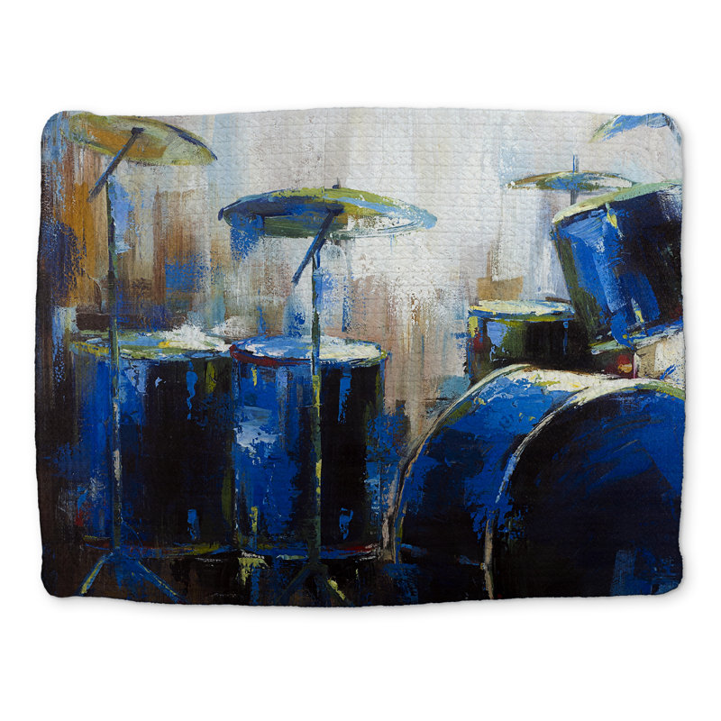 Industrial Music Placemat - Abstract Drums, Braided Polyester