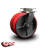 8 Inch Dual Red Poly on Cast Iron Wheels Swivel Caster with Ball Bearing SCC