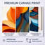 Mid Century Enchanted Bloom Flowers - Orange Abstract Floral, art mural 3 pièces-129075744-129075750