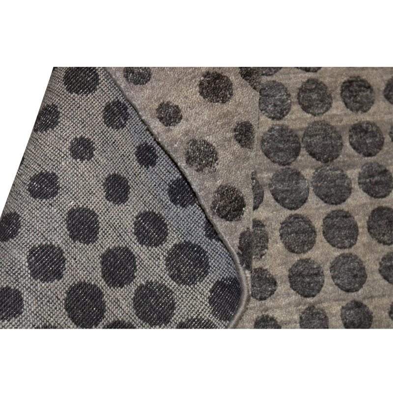High-Quality Hand-Knotted Coal Area Rug