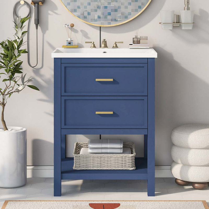 24'' Single Bathroom Vanity Base Only in Blue