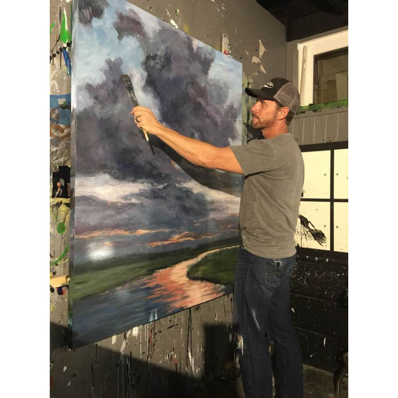 Thundersky - Artist Enhanced Canvas Print, Brown Framed Canvas, 41.5" H x 31.5" W