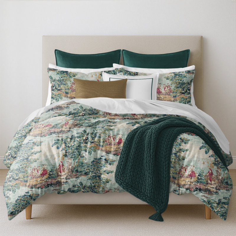 French Countryside Linen Comforter Set, King Comforter + 2 Additional Pieces