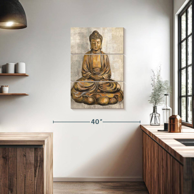 Bouddha en bronze Leisha, H 38 po x l 24 po